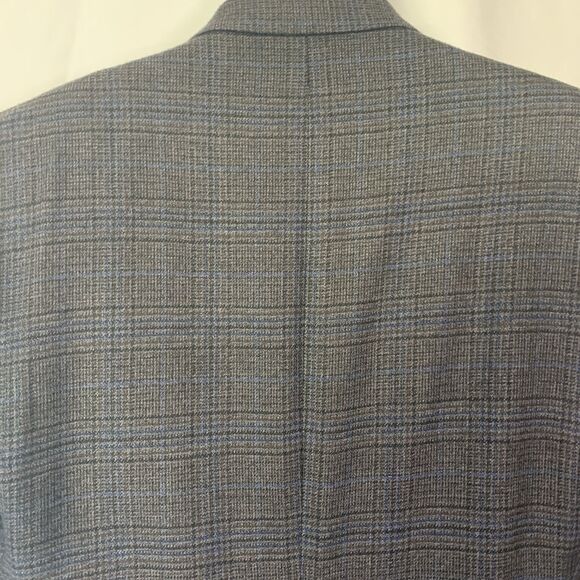 Lauren Ralph Lauren Gray Blue Glen Plaid Sport Coat Blazer 100% Wool 44L - Picture 6 of 11